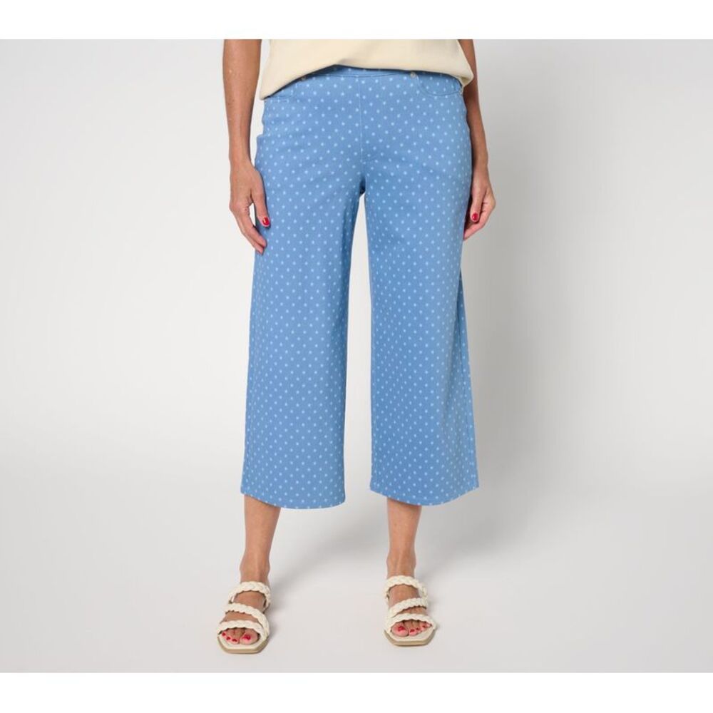 Wacoal Women's Pants Sz XS Denim & Co. Comfy Knit Air Star Print Blue A693714